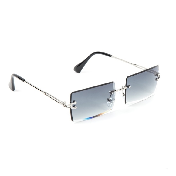 Rimless Gray Tint  Shades Mens Sunglasses - Picture 2 of 4